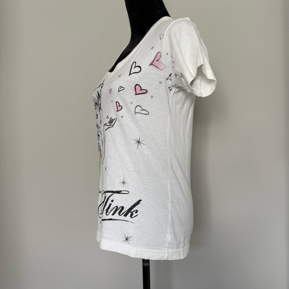 Disney Store White Tinker Bell Organic Cotton T-Shirt size Medium - Picture 5 of 9